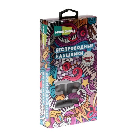 Headphones More Choice BG20, wireless, vacuum, microphone, BT 5.0, 100 dB, black-8