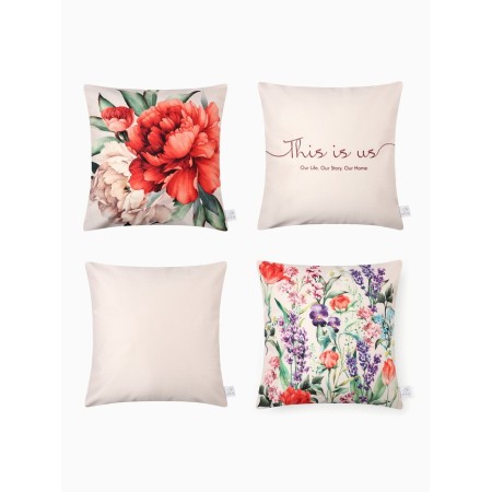 A set of decorative pillowcases Ethel "Oour Home", 4 pcs, 40*40 cm, velor