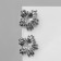 Earrings Metal "Flower" double, color silver