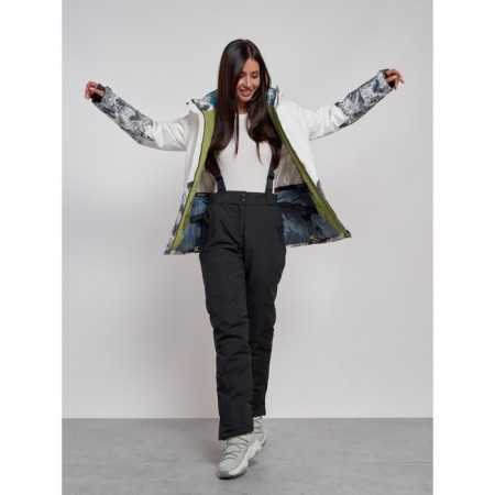 Ski costume female winter, size 42, white color-12