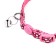 Fly collar with buckle in the shape of a cat, width 1 cm, pink