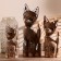 Souvenir tree "Cats with mirror inserts" Mokko (set of 3 pcs) h = 25.30.40 cm