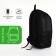 Youth backpack with a zipper, 4 pockets, black/green color