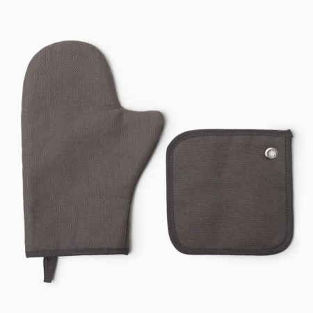 Set of kitchen. Freedom Grey mittens 20x28cm, severity 17x17cm, 56%flax, 44%HL-1