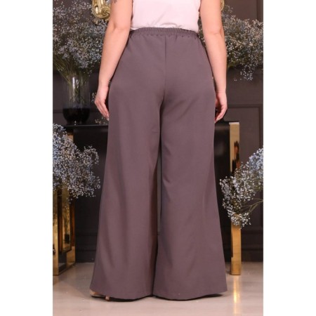 Female trousers, size 54, gray color-2