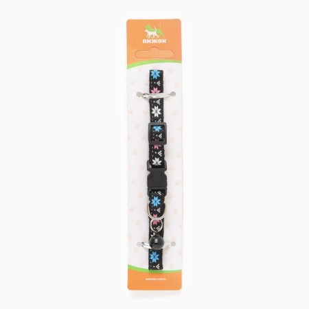 Two -layer collar with Fastex "Snowflake", 30 x 1 cm, mix of flowers-7