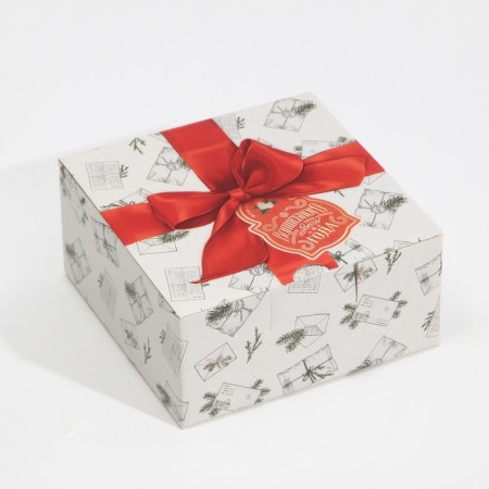 Folding box "Retro Post", 15 x 15 x 7 cm, new year-1