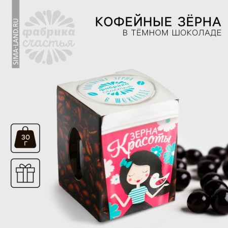 Coffee grains in the dark chocolate "Grand of Beauty", in a box, 30 g
