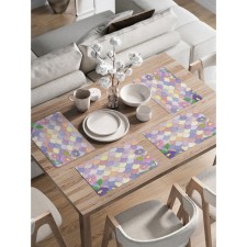 A set of napkins for setting the Tale Polyana table, rectangular, rounded edges, size 30x46 cm, 4 pcs