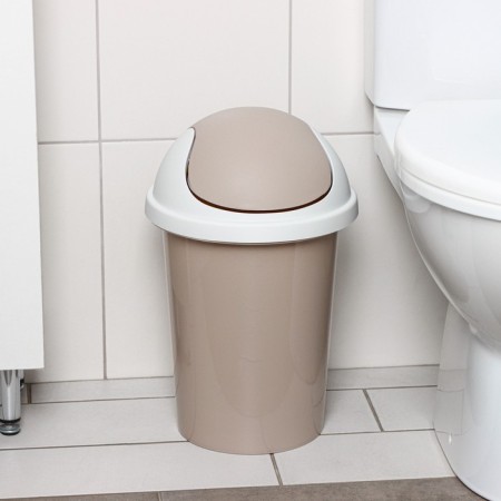Rambai garbage container, 10 l, d = 26.7 cm, h = 42 cm, beige color