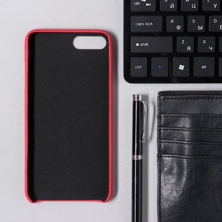Luazon cover for iPhone 7 Plus/8 Plus, with a compartment for cards, leatherette, red-3