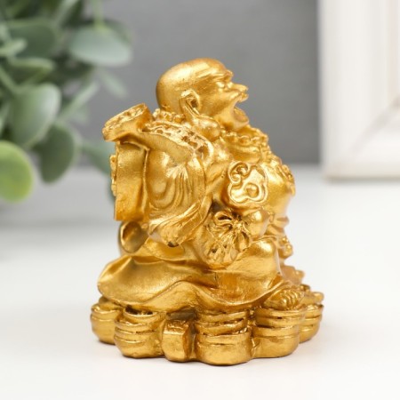 NECKE Polystone Gold "Happy Hothe" 6.5x5.5x7 cm-1