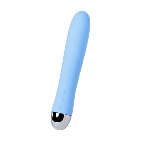 Vibrator with heating function and pulsating balls Fahrenneit, silicone, blue color, 19 cm-1