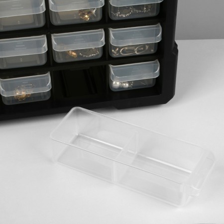 Organizer Universal "Box" 60 seats, plastic, 38.5 × 16 × 47.5 cm, black color black-5