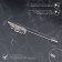 Pin "Wing", 7.7 cm, white color in silver