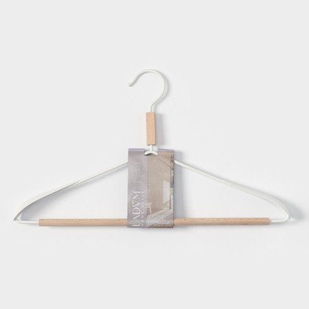 Shoulders - clothes hanger with reinforced shoulders Ladoom Laconique, 42 × 24 × 3.2 cm, white color-5