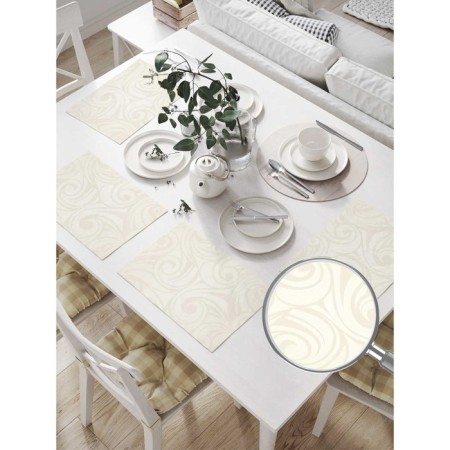 A set of napkins for setting the table "pastel curls", rectangular, size 32x46 cm, 4 pcs-1