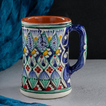 Rishtan ceramics mug "Disor", 500 ml, blue mix-7