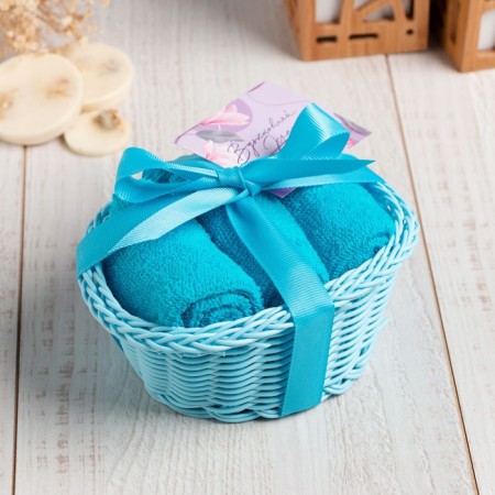 Set of terry decorative napkins Ethel "Spring Mood" 30x30 cm -3 pcs, color blue
