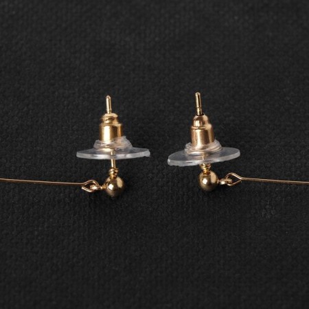 Earrings Assorted "Wind" butterfly, white color in gold-3
