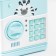 Piggy bank Plastic "safe. Zebra" code castle, sound aa blue 13x12x19 cm