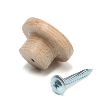 Pen button, 35 mm, wooden y2, 1pc, beech, 1pc-6