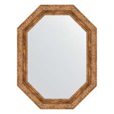 Mirror in the baguette frame, vignette antique bronze 85 mm, 65x85 cm