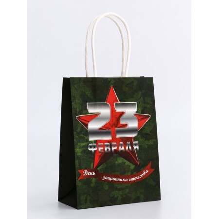 Package gift craft "From February 23!" 12 x 6 x 16 cm-1