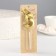 Candle in the cake on the “line” skewer, the number “5”, gold, 5 cm