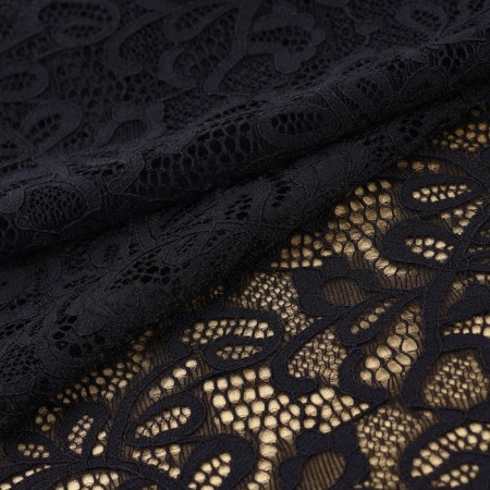Lace elastic fabric, 215 mm × 2.7 ± 0.5 m, black color-1