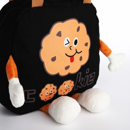 Youth bag with zipper, black color-2