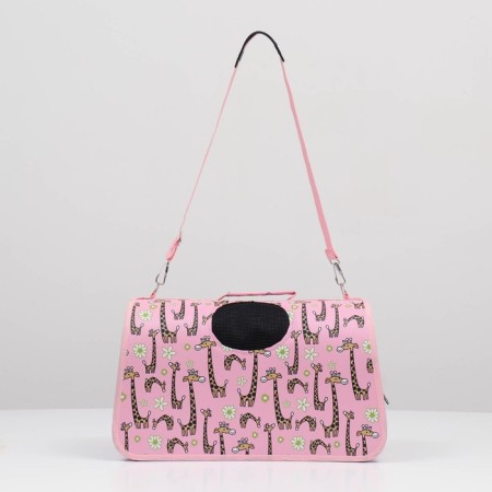 Bag - Animal Carriage "Giraffes", Pink, Size S, 37.5 x 17 x 22 cm-1