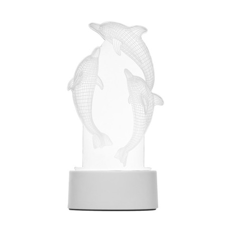 Sensor Lamp "dolphins" LED 7 USB colors/from batteries white RISALUX-11