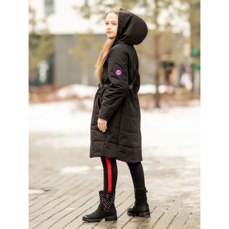 Coat for the girl "Katherine", height 170 cm, black color-3