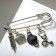 Pin "Medicine" 4 pendants, 6.5 cm, black color in black silver