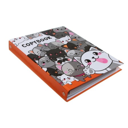 A notebook on the rings of A5 80 sheets in Calligrata Catca "cats", cover 7BC, without cutting down under the ring, offset block-3