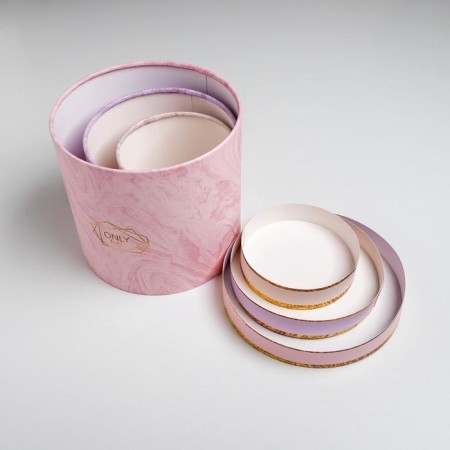 A set of boxes of thin cardboard 3 in 1, gift packaging, “marble”, 12 x 12 - 18 x 18 cm-9