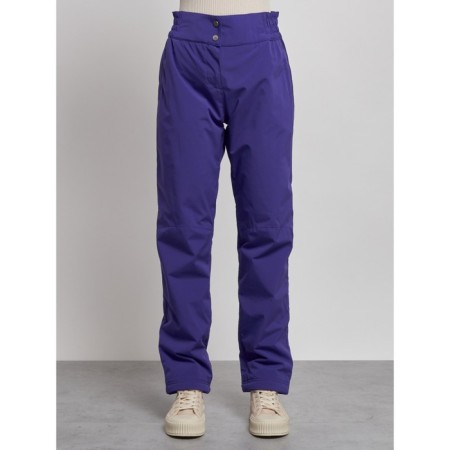 Warmed female trousers, size 50, purple color