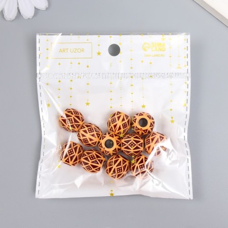 Beads for creativity plastic "Ethno. Patterns" set of 20 g 1.4x1.4x1.4 cm-2