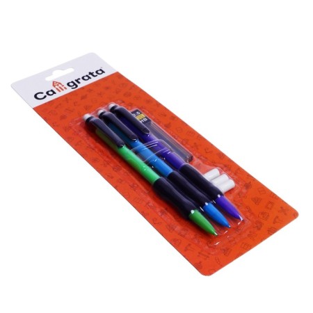 A set of automatic pencils 0.5 mm 3 pieces+stamps 0.5mm+3 pcs., Eraser-4