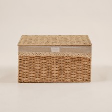 Basket for storing manual weaving with a lid, paper 30x20x15.5 cm