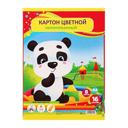 Cardboard color A4, 16 sheets, 8 colors, in the Mermaid folder, non -220 g/m2-6
