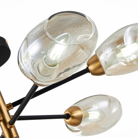 Ceiling EVOLUCE lamp. Sle155502-06. Gloa. 6x40 watts, E14, 68x68x22 cm, black color, brass-8