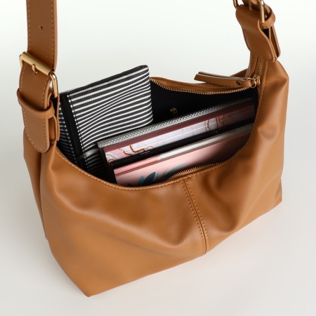 Bag-bag, lightning department, adjustable belt, beige color-3
