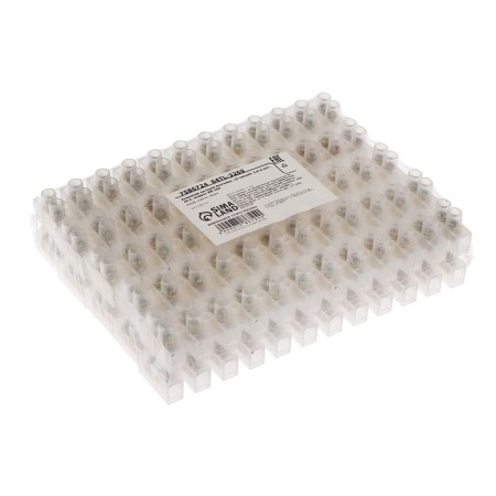 The terminal block of screw, 12 sections, 2.5-6 mm², 10 A, polyethylene, white, set of 10 pcs.-2