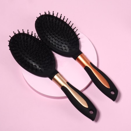 The comb massage, rubberized pen, 8 × 24 cm, black/golden color-2