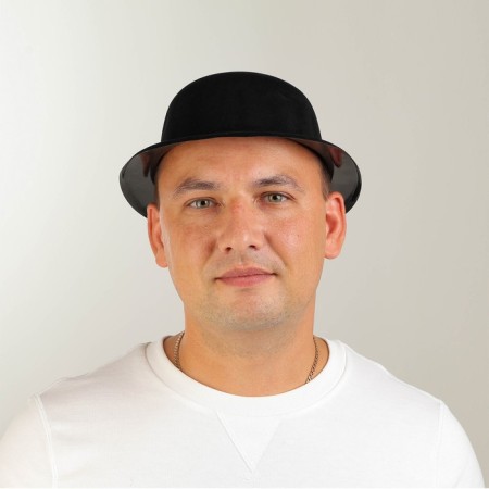 Carnival hat made of plastic, rr. 56-58, black color-1