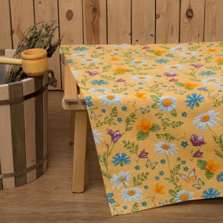 Bath sheet "Russian Field" 145x 180 cm, cotton waffle leaf