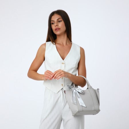 Bag Women's Tout with zipper, gray color-1