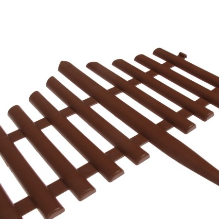 Decorative fence, 30 × 300 cm, 5 sections, plastic, brown, Greengo-9